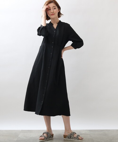 grove（グローブ）の「◆サッカーギンガムチェックシャツワンピース（ワンピース・レディース・ブラック/ダークグリーン系1/ネイビー系1・01/02/03/04/05）」の16枚目の写真