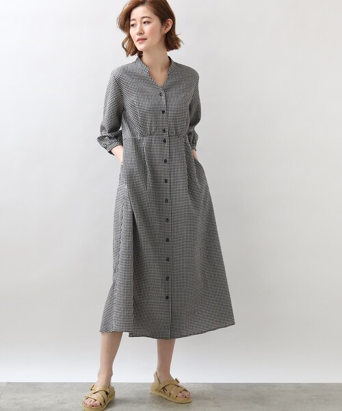 grove（グローブ）の「◆サッカーギンガムチェックシャツワンピース（ワンピース・レディース・ブラック/ダークグリーン系1/ネイビー系1・01/02/03/04/05）」の19枚目の写真