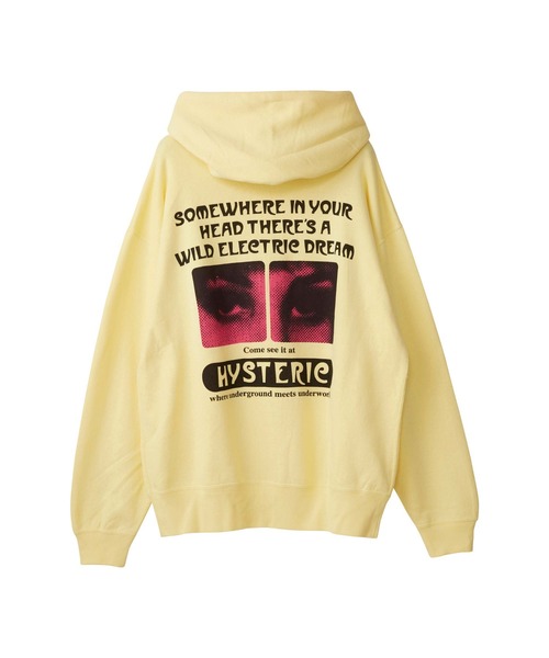 HYSTERIC GLAMOUR（ヒステリックグラマー）の「WILD ELECTRIC DREAM オーバーサイズパーカー（パーカー・レディース・ホワイト/ピンク/イエロー・FREE）」の6枚目の写真