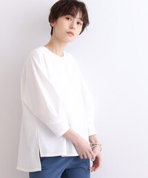 INDIVI | 【日本製/洗える】デザインタックスリーブトップス(Tシャツ/カットソー)