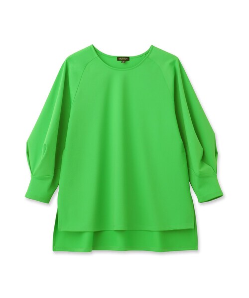 INDIVI（インディヴィ）の「◆【日本製/洗える】デザインタックスリーブトップス（Tシャツ/カットソー・レディース・ネイビー/ライトグリーン/ホワイト系・13/38/34/05/15 /12）」の4枚目の写真