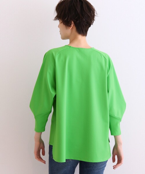 INDIVI（インディヴィ）の「◆【日本製/洗える】デザインタックスリーブトップス（Tシャツ/カットソー・レディース・ネイビー/ライトグリーン/ホワイト系・13/38/34/05/15 /12）」の7枚目の写真