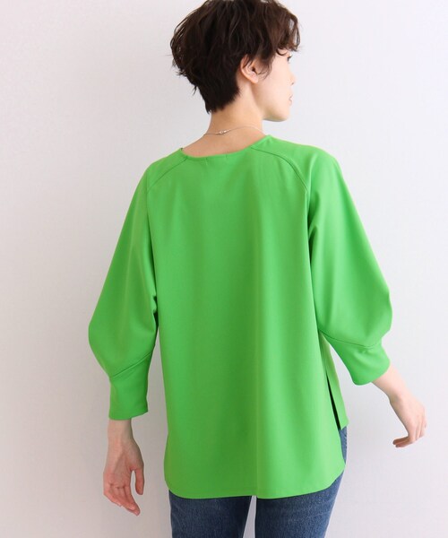 INDIVI（インディヴィ）の「◆【日本製/洗える】デザインタックスリーブトップス（Tシャツ/カットソー・レディース・ネイビー/ライトグリーン/ホワイト系・13/38/34/05/15 /12）」の12枚目の写真