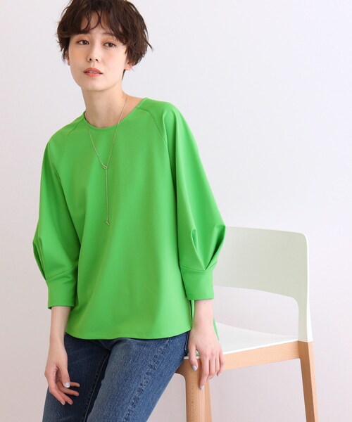 INDIVI（インディヴィ）の「◆【日本製/洗える】デザインタックスリーブトップス（Tシャツ/カットソー・レディース・ネイビー/ライトグリーン/ホワイト系・13/38/34/05/15 /12）」の13枚目の写真