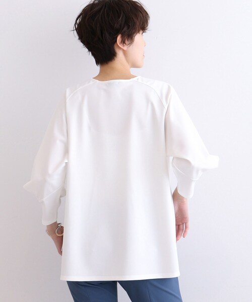 INDIVI（インディヴィ）の「◆【日本製/洗える】デザインタックスリーブトップス（Tシャツ/カットソー・レディース・ネイビー/ライトグリーン/ホワイト系・13/38/34/05/15 /12）」の15枚目の写真