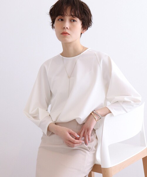 INDIVI（インディヴィ）の「◆【日本製/洗える】デザインタックスリーブトップス（Tシャツ/カットソー・レディース・ネイビー/ライトグリーン/ホワイト系・13/38/34/05/15 /12）」の16枚目の写真