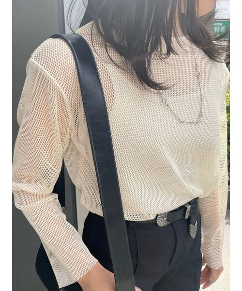 EVRIS（エヴリス）の「メッシュロンTEE（Tシャツ/カットソー・レディース・ブラック/ブルー/アイボリー・FREE）」の5枚目の写真