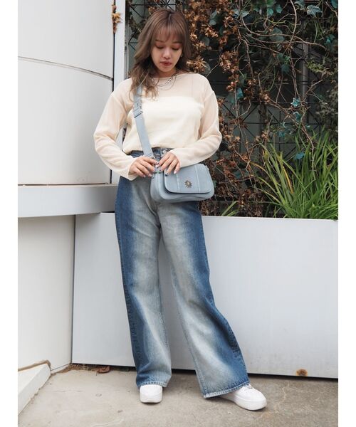 EVRIS（エヴリス）の「メッシュロンTEE（Tシャツ/カットソー・レディース・ブラック/ブルー/アイボリー・FREE）」の13枚目の写真