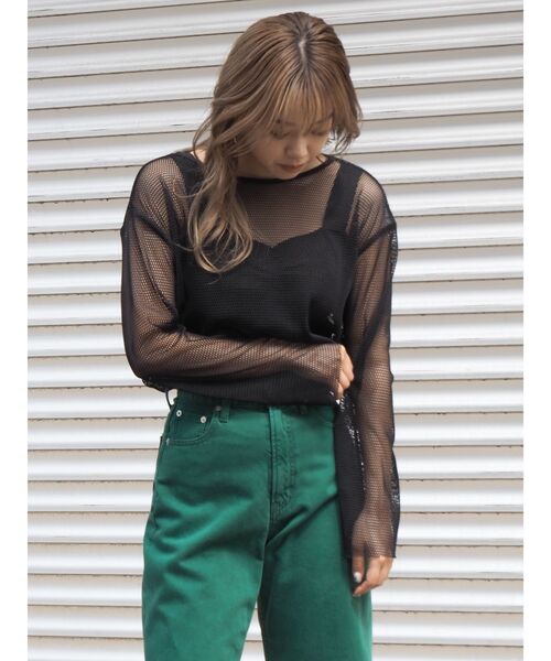 EVRIS（エヴリス）の「メッシュロンTEE（Tシャツ/カットソー・レディース・ブラック/ブルー/アイボリー・FREE）」の11枚目の写真