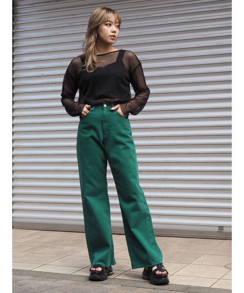 EVRIS（エヴリス）の「メッシュロンTEE（Tシャツ/カットソー・レディース・ブラック/ブルー/アイボリー・FREE）」の9枚目の写真