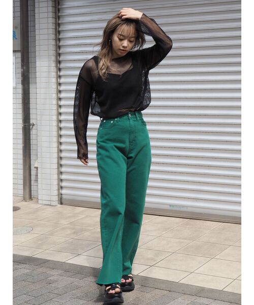 EVRIS（エヴリス）の「メッシュロンTEE（Tシャツ/カットソー・レディース・ブラック/ブルー/アイボリー・FREE）」の8枚目の写真