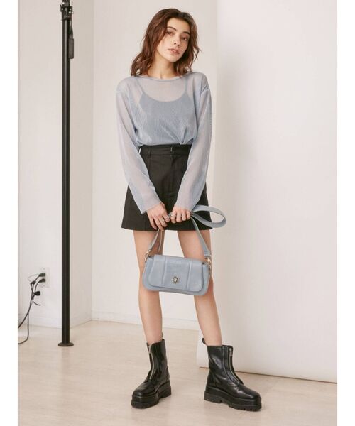 EVRIS（エヴリス）の「メッシュロンTEE（Tシャツ/カットソー・レディース・ブラック/ブルー/アイボリー・FREE）」の18枚目の写真