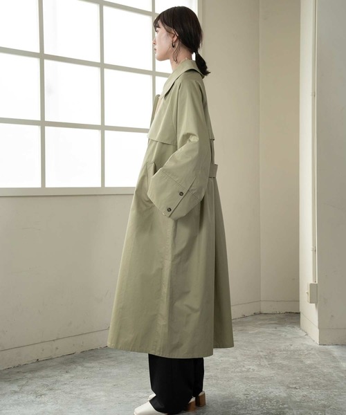 Amiur(エミレ)の「wide sleeve trench coat(トレンチコート・レディース・アイボリー/ベージュ/ミント・FREE)」の17枚目の写真