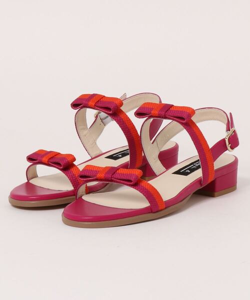 agnes b.(アニエスベー)の「ダブルリボンサンダル(サンダル・レディース・ブラック/ネイビー/ピンク・S(22.5cm)/M(23.5cm)/L(24.5cm))」の3枚目の写真