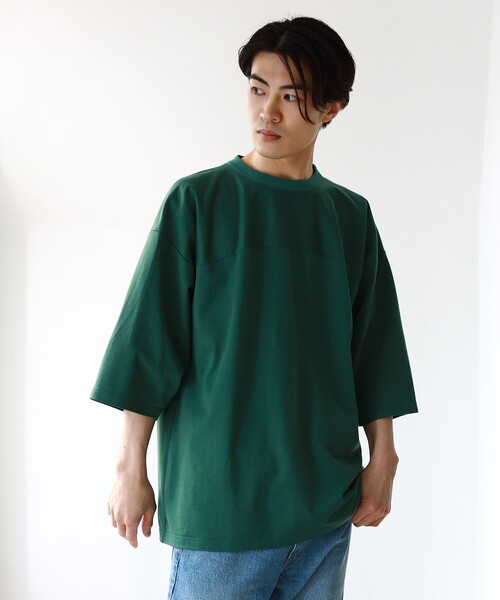 BEAMS（ビームス）の「BEAMS / フットボール Tシャツ（Tシャツ/カットソー・メンズ・ホワイト/ネイビー/グリーン・SMALL/MEDIUM/LARGE/X-LARGE）」の3枚目の写真