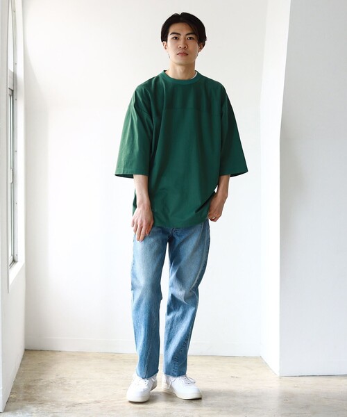 BEAMS（ビームス）の「BEAMS / フットボール Tシャツ（Tシャツ/カットソー・メンズ・ホワイト/ネイビー/グリーン・SMALL/MEDIUM/LARGE/X-LARGE）」の9枚目の写真