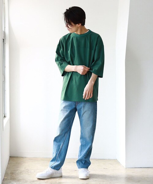 BEAMS（ビームス）の「BEAMS / フットボール Tシャツ（Tシャツ/カットソー・メンズ・ホワイト/ネイビー/グリーン・SMALL/MEDIUM/LARGE/X-LARGE）」の4枚目の写真
