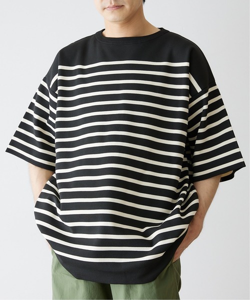 417 EDIFICE(フォーワンセブンエディフィス)の「ウォッシャブルバスクニットTシャツ(Tシャツ/カットソー・メンズ・ホワイト/ブラック/ベージュ/イエロー・MEDIUM/LARGE/XX-LARGE)」の3枚目の写真