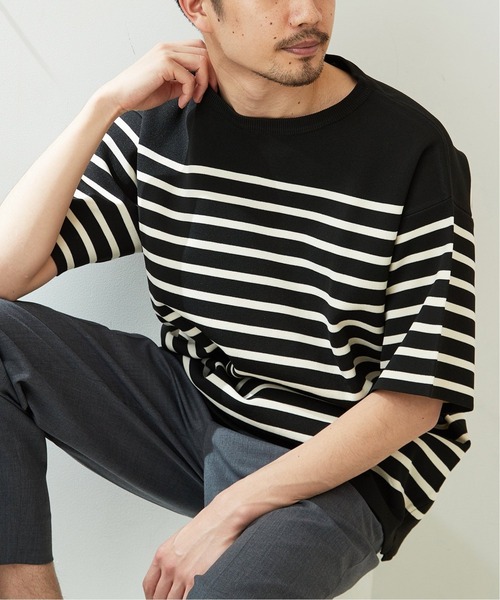 417 EDIFICE(フォーワンセブンエディフィス)の「ウォッシャブルバスクニットTシャツ(Tシャツ/カットソー・メンズ・ホワイト/ブラック/ベージュ/イエロー・MEDIUM/LARGE/XX-LARGE)」の12枚目の写真