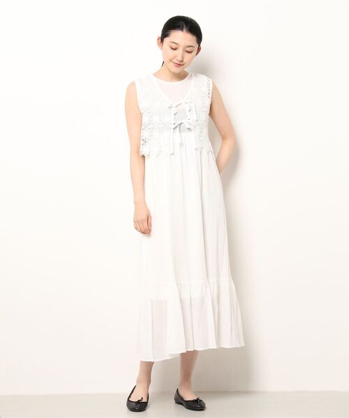 Cheek（チーク）の「【サイズ展開あり】ノースリベストセットワンピース（ワンピース・レディース・オフホワイト/ミント/アイボリー・MEDIUM/SMALL）」の9枚目の写真