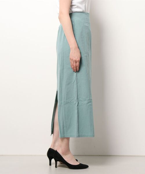 WORLD WIDE LOVE!(ワールドワイドラブ)の「チェックロングスカート(スカート・レディース・ブラック/グリーン・1)」の7枚目の写真