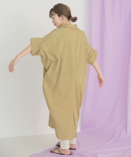 ITEMS URBANRESEARCH（アイテムズ アーバンリサーチ）の「ドルマンシャツワンピース（シャツワンピース・レディース・オフホワイト/カーキ/マスタード・FREE）」の14枚目の写真