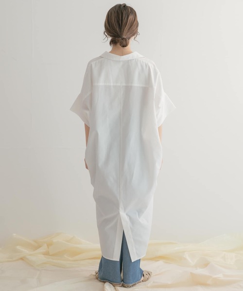 ITEMS URBANRESEARCH（アイテムズ アーバンリサーチ）の「ドルマンシャツワンピース（シャツワンピース・レディース・オフホワイト/カーキ/マスタード・FREE）」の18枚目の写真