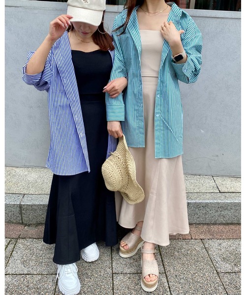 INGNI（イング）の「BACKリボンキャミ／マルチWAYワンピース（ワンピース・レディース・ブラック/アイボリー・M）」の7枚目の写真