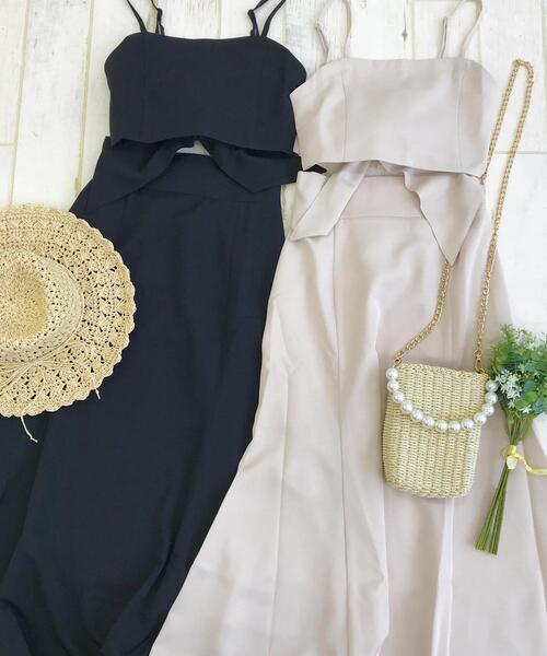 INGNI（イング）の「BACKリボンキャミ／マルチWAYワンピース（ワンピース・レディース・ブラック/アイボリー・M）」の12枚目の写真