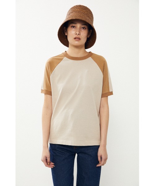 BLACK BY MOUSSY(ブラックバイマウジー)の「line t-shirt(ラインTシャツ)(Tシャツ/カットソー・レディース・ベージュ/ブルー・FREE)」の3枚目の写真