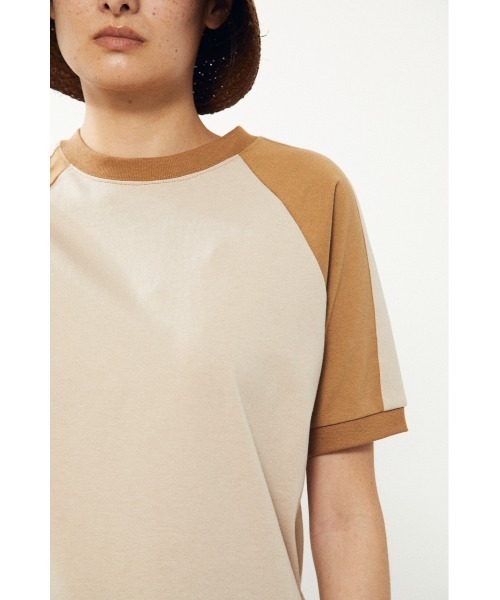 BLACK BY MOUSSY(ブラックバイマウジー)の「line t-shirt(ラインTシャツ)(Tシャツ/カットソー・レディース・ベージュ/ブルー・FREE)」の9枚目の写真