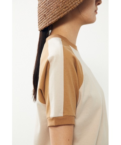 BLACK BY MOUSSY(ブラックバイマウジー)の「line t-shirt(ラインTシャツ)(Tシャツ/カットソー・レディース・ベージュ/ブルー・FREE)」の11枚目の写真