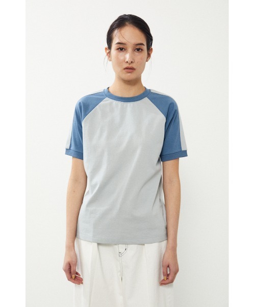 BLACK BY MOUSSY(ブラックバイマウジー)の「line t-shirt(ラインTシャツ)(Tシャツ/カットソー・レディース・ベージュ/ブルー・FREE)」の13枚目の写真