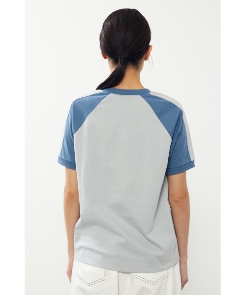 BLACK BY MOUSSY(ブラックバイマウジー)の「line t-shirt(ラインTシャツ)(Tシャツ/カットソー・レディース・ベージュ/ブルー・FREE)」の17枚目の写真