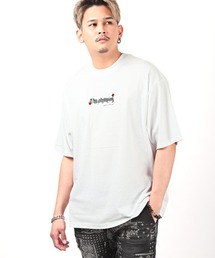 バラ刺繍バックプリントTシャツ