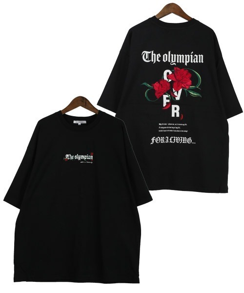LUXSTYLE（ラグスタイル）の「バラ刺繍バックプリントTシャツ（Tシャツ/カットソー・メンズ・ホワイト/ブラック/ベージュ・M/L）」の17枚目の写真
