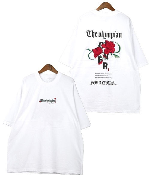 LUXSTYLE（ラグスタイル）の「バラ刺繍バックプリントTシャツ（Tシャツ/カットソー・メンズ・ホワイト/ブラック/ベージュ・M/L）」の15枚目の写真