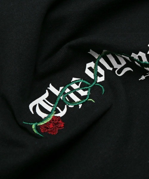 LUXSTYLE（ラグスタイル）の「バラ刺繍バックプリントTシャツ（Tシャツ/カットソー・メンズ・ホワイト/ブラック/ベージュ・M/L）」の12枚目の写真