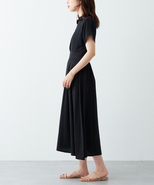 natural couture（ナチュラルクチュール）の「涼しげスキッパー衿お上品ワンピース（ワンピース・レディース・ブラック/ベージュ/グリーン/その他1/その他2/レッド系・FREE）」の14枚目の写真