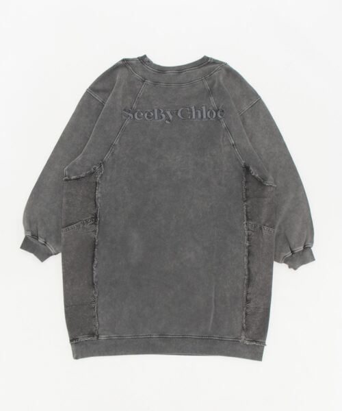 SEE BY CHLOE（シーバイクロエ）の「DRESS/オーバーウォッシュ加工のフーディワンピース（ワンピース・レディース・ブラック・M/S）」の2枚目の写真