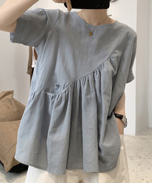 セール コットン混 切替ギャザー プルオーバーブラウス シャツ ブラウス Another S アナザーエス のファッション通販 Zozotown