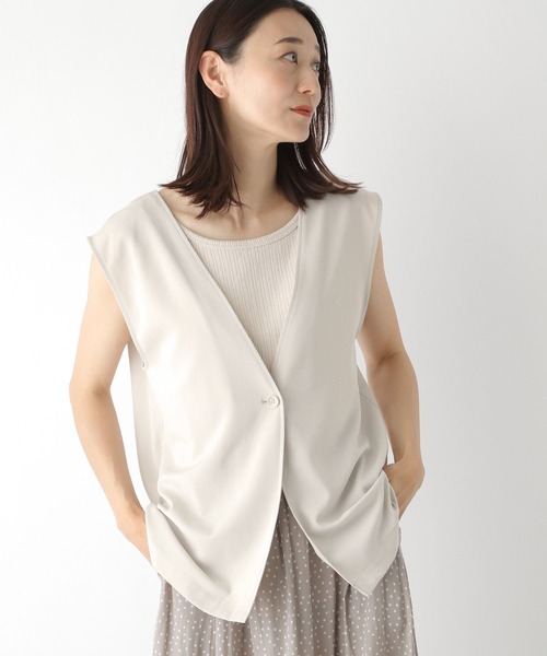 LEPSIM(レプシィム)の「ゼンゴギジレ 297189(ベスト・レディース・ブラック/グレイッシュベージュ・FREE)」の2枚目の写真