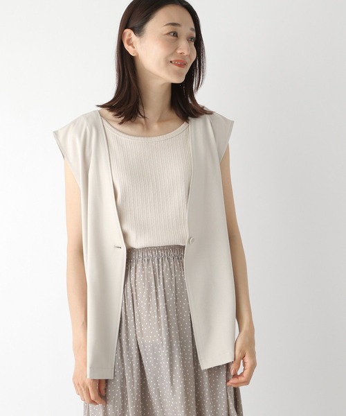 LEPSIM(レプシィム)の「ゼンゴギジレ 297189(ベスト・レディース・ブラック/グレイッシュベージュ・FREE)」の5枚目の写真