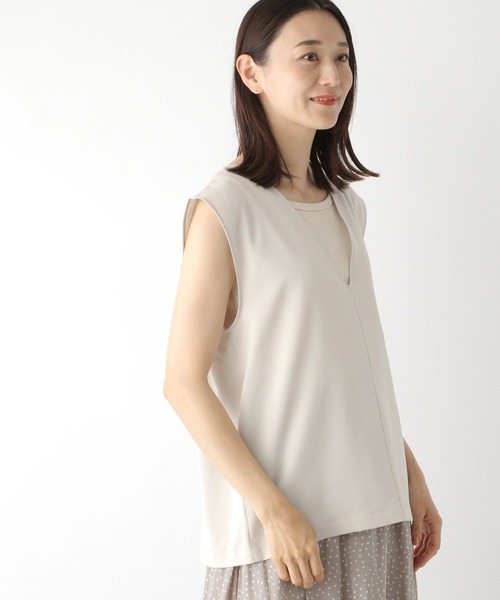 LEPSIM(レプシィム)の「ゼンゴギジレ 297189(ベスト・レディース・ブラック/グレイッシュベージュ・FREE)」の6枚目の写真