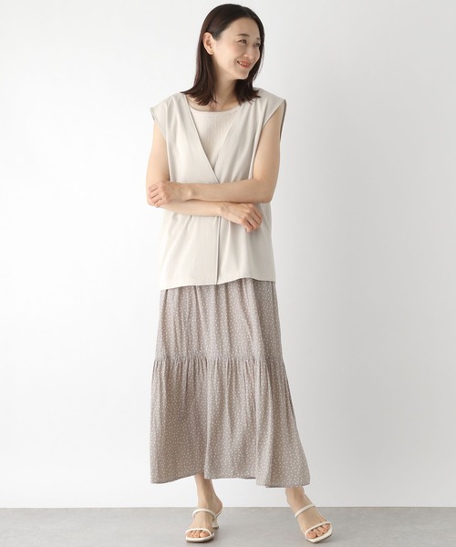 LEPSIM(レプシィム)の「ゼンゴギジレ 297189(ベスト・レディース・ブラック/グレイッシュベージュ・FREE)」の7枚目の写真