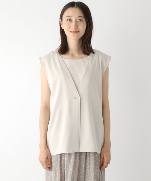 LEPSIM(レプシィム)の「ゼンゴギジレ 297189(ベスト・レディース・ブラック/グレイッシュベージュ・FREE)」の8枚目の写真