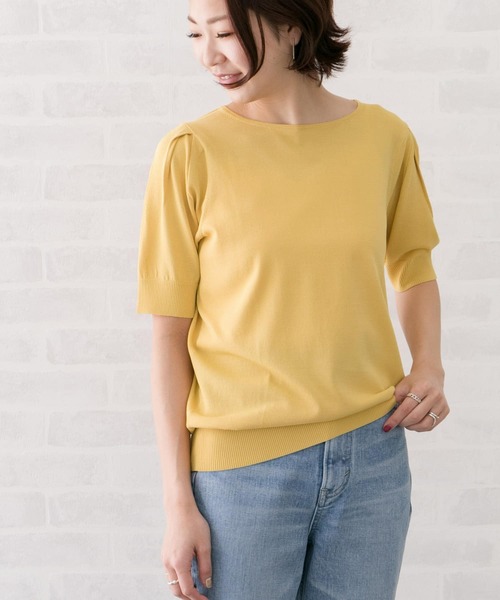 URBAN RESEARCH ROSSO（アーバンリサーチロッソ）の「タックスリーブニットプルオーバー∴（ニット/セーター・レディース・ピンク・FREE）」の5枚目の写真