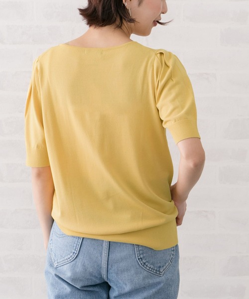 URBAN RESEARCH ROSSO（アーバンリサーチロッソ）の「タックスリーブニットプルオーバー∴（ニット/セーター・レディース・ピンク・FREE）」の6枚目の写真