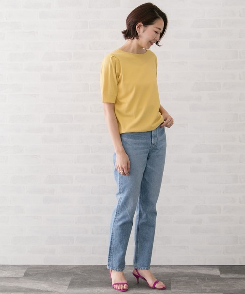 URBAN RESEARCH ROSSO（アーバンリサーチロッソ）の「タックスリーブニットプルオーバー∴（ニット/セーター・レディース・ピンク・FREE）」の7枚目の写真