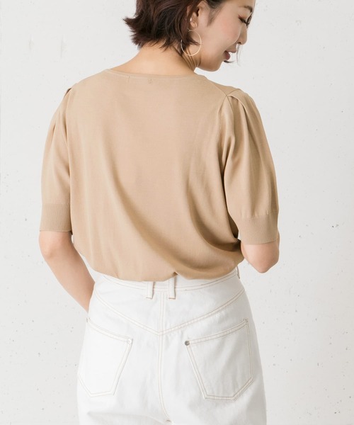 URBAN RESEARCH ROSSO（アーバンリサーチロッソ）の「タックスリーブニットプルオーバー∴（ニット/セーター・レディース・ピンク・FREE）」の9枚目の写真